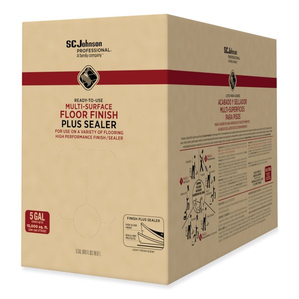 Sc Johnson Professional Ready-To-Use Multi-Surface Floor Finish Plus Sealer, Light Fresh Scent, 5 gal Bag-in-Box 680074